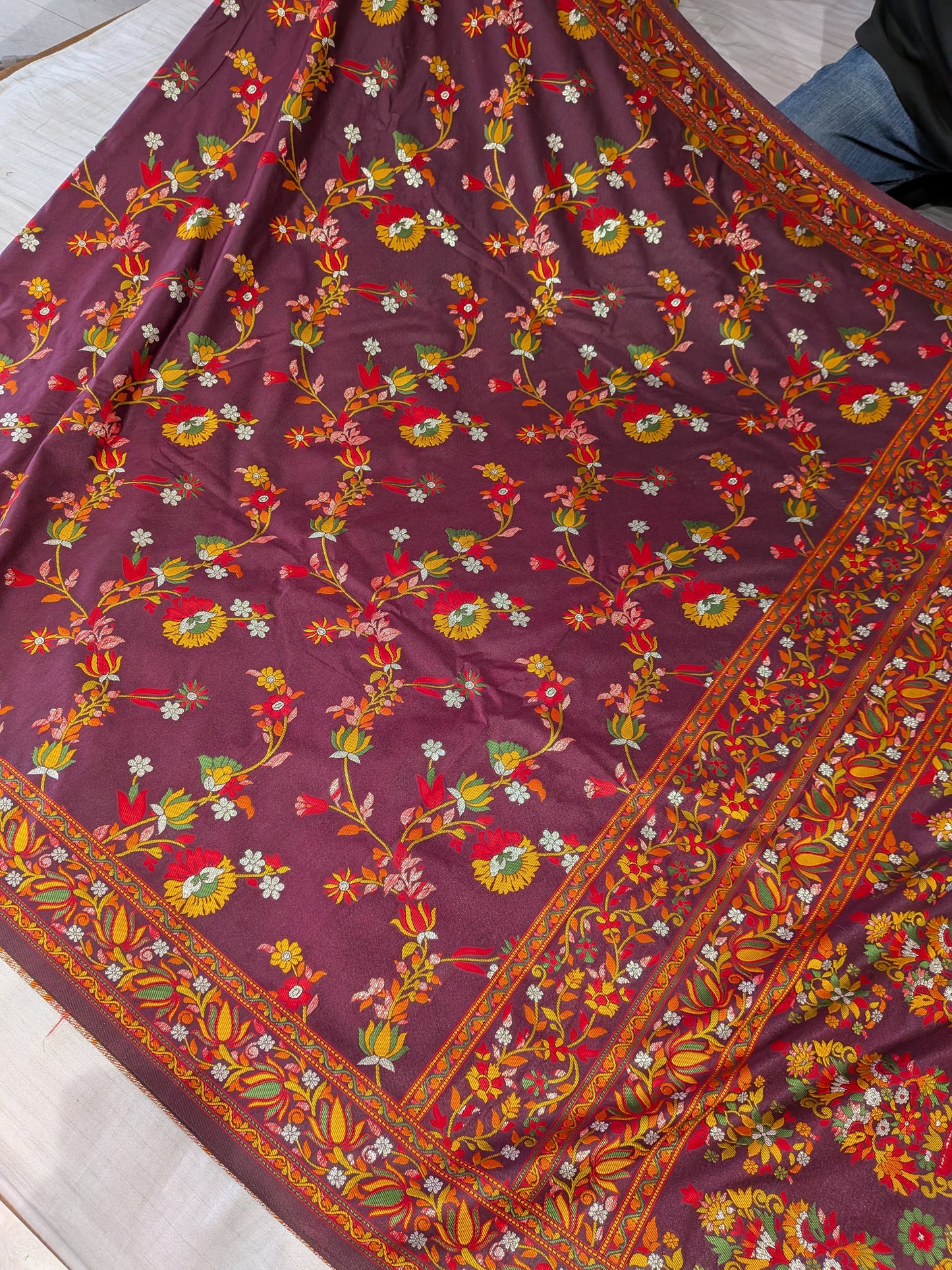 BANARASI KATAN SILK PASHMINA SAREE